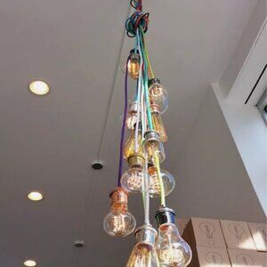 Colored Cords And Edison Bulbs Ceiling Fixture